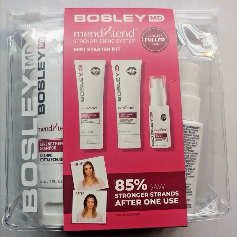 Bosley MendXtend Starter Kit - Shampoo, Conditioner & Leave In Treatment